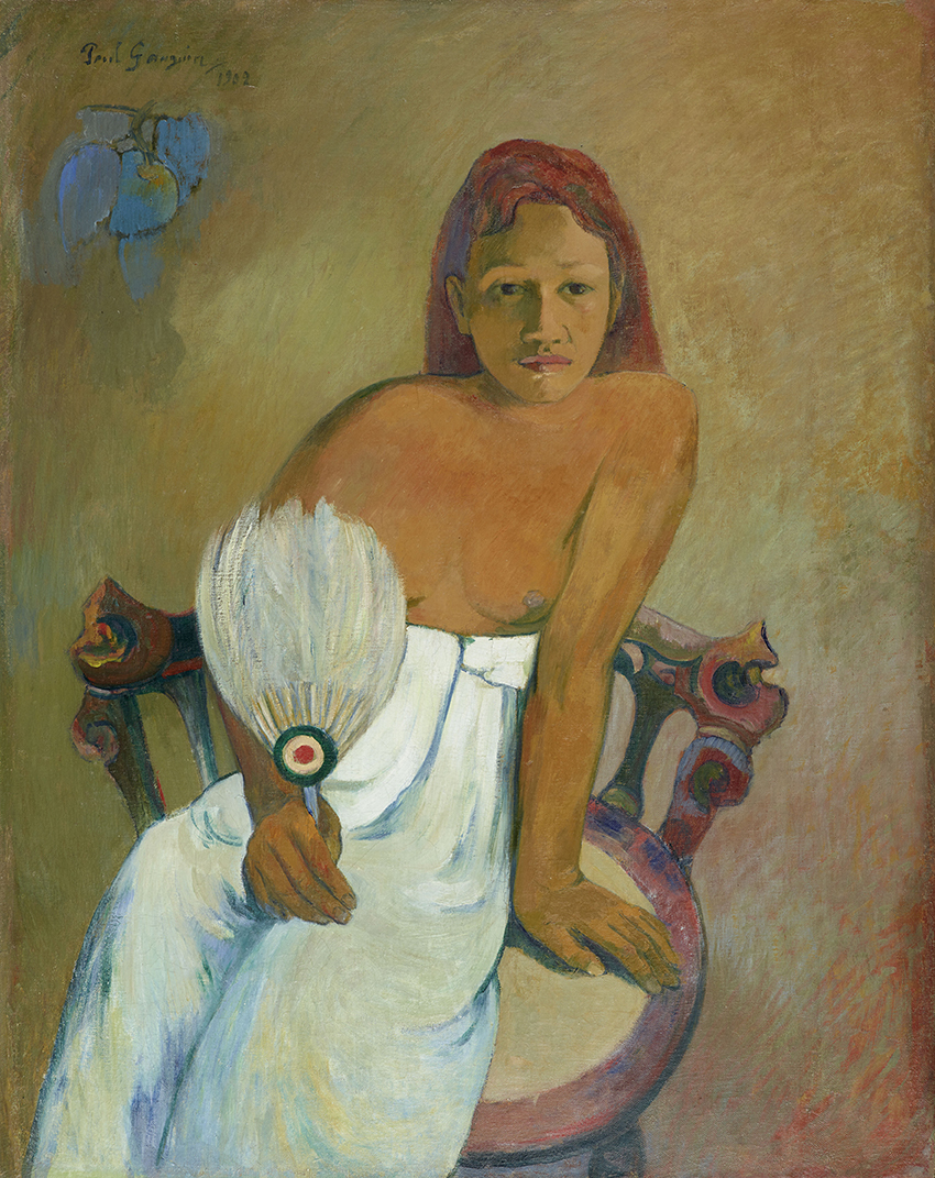 Paul Gauguin, Femme à lʼéventail, 1902; Frau mit Fächer; Öl auf Leinwand, 91,9 x 72,9 cm; Museum Folkwang, Essen; Foto: © Museum Folkwang, Essen